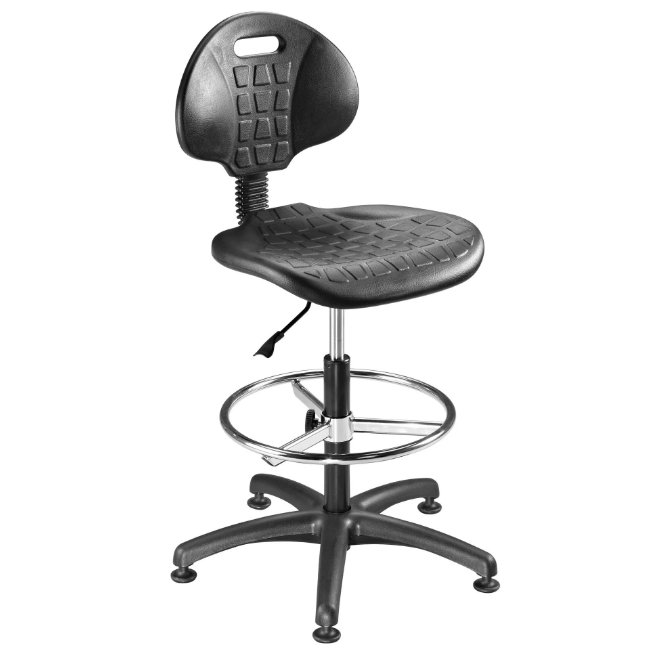 SILLA PARA PUESTO DE TRABAJO - SIN RUEDAS - CON APOYAPIES - NEGRA