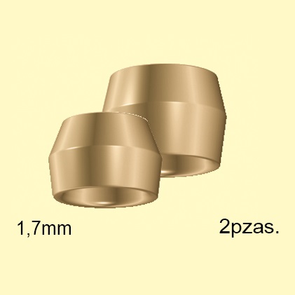 HEMBRAS METALICAS Titanio 1,7 mm (2 pzs)