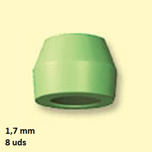 HEMBRAS OC VERDES  1,7 mm  (8 pzs)