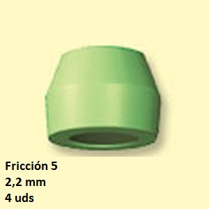 HEMBRAS OC VERDES Fricción extra  F-5  2,2 mm  (4 pzs)