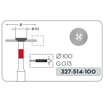 DISCO DIAMANTADO para puentes y coronas - 0,13 x 100 mms - (1 ud)
